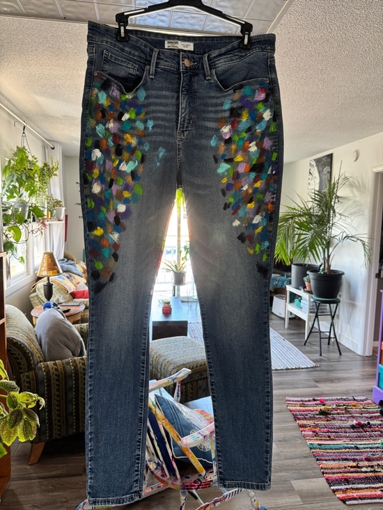 Signature by Levi Strauss Denim - Hand Painted Levi Strauss Totally Shaping Skinny Jeans Size 33